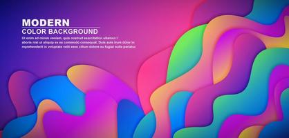 Brightly gradient wavy layered paper cutout design vector