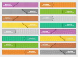 Horizontal patterned web header set vector