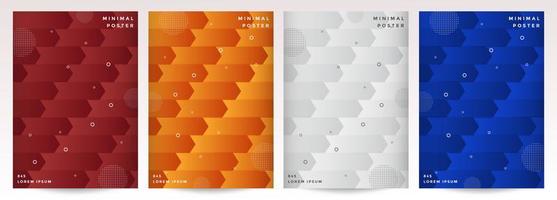 Cover set with abstract geometric arrow pattern vector