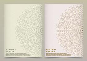 Minimal poster set with connected circle design vector