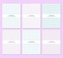 Purple and blue patterned book cover set vector