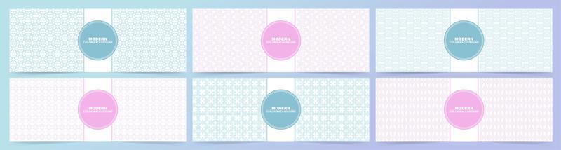 Pink and blue banners with multiple pattern styles