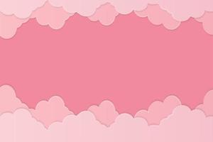 Pink Paper Style Cloud Background
