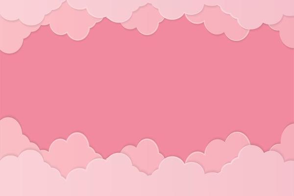 Pink Paper Style Cloud Background