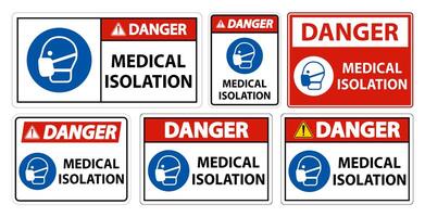 Danger Medical Isolate Sign Set vector