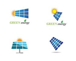 Solar panel logo set vector