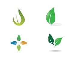 Leaves in different configurations icon set vector