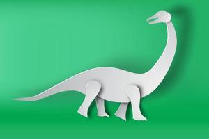 Paper Art Apatosaurus Dinosaur  vector