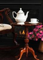 Afternoon tea  at the fireplace photo