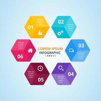 Modern Hexagonal  Colorful Infographic Design vector