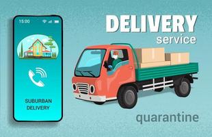 Man in Truck for Out of Town Delivery Service vector
