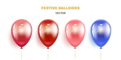 conjunto de globos festivos vector
