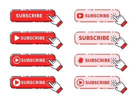 A Hand Cursor Clicking on ''Subscribe'' Button vector