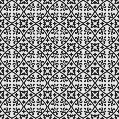Ornamental circular floral seamless pattern