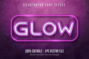 Neon lights signage style editable font effect