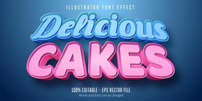deliciosos pasteles de texto, efecto de fuente editable estilo pastelería 3d