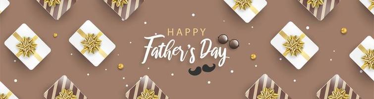 Happy Father's Day poster brown banner vector