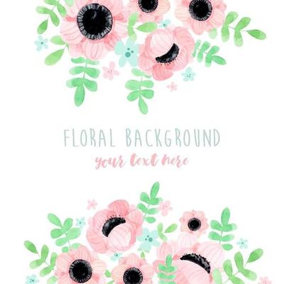 Pink Poppy Floral Bouquet Background