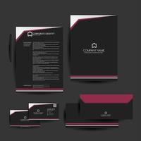 Set of Pink and Black Stationery Elements vector