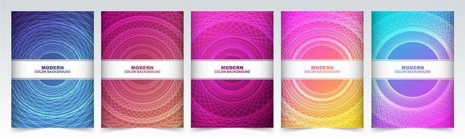 Gradient cover set with circle pattern designs vector