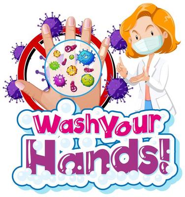 Coronavirus themed wash your hands sign