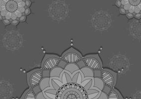 diseño de patrón de mandala en color gris vector