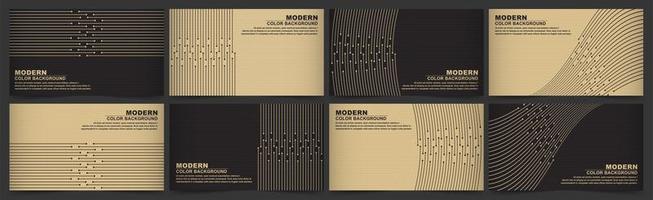 Brown and beige banner set with interlocking lines vector