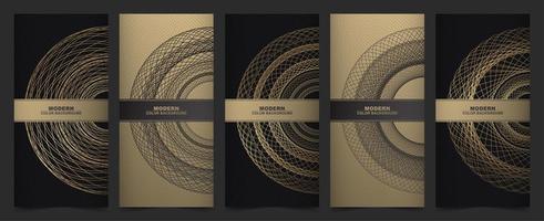 Vertical banners in gray and gold with circle design vector