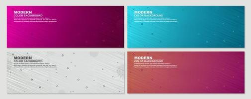 Colorful gradient banners set with circle pattern vector