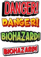 Set of  biohazard and danger signs  vector