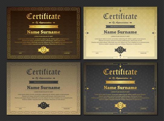 Certificate template set