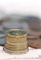 Coins on business page photo