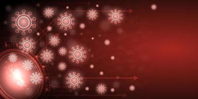 banner de fondo de virus rojo brillante vector