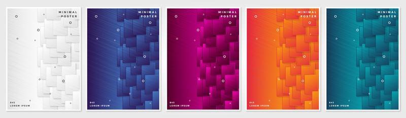 Cover set of abstract geometric backgrounds