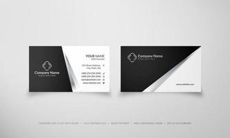 Silver and black business card template vector