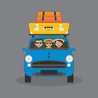 Family Travelling By Car  vector