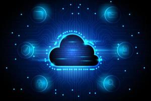 Cloud computing technology background vector
