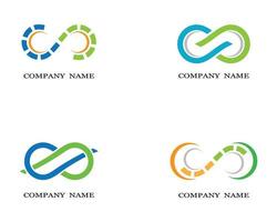 logotipos de símbolo de infinito azul, verde, naranja vector