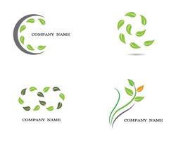 conjunto de logotipos de hoja verde ecología vector