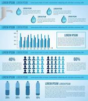 infografía del agua con diagramas paso a paso vector