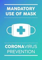 Informational poster for mandatory use of mask vector