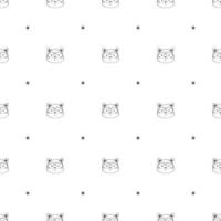 Seamless pattern with fox heads and polka dots