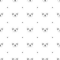 Seamless pattern with koala heads and polka dots vector
