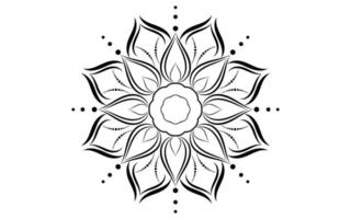 Black and white floral simple mandala pattern  vector