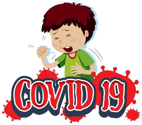 Covid-19 Text Template with Boy Coughing