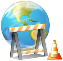 Earth Globe and Construction Equipment vector