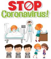 Stop Coronavrius Medical Characters Set vector