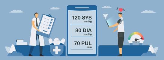 Wireless pulse checking new technology  vector