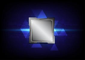 Microchip on a blue triangle abstract background vector