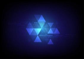 Blue glowing triangle background vector